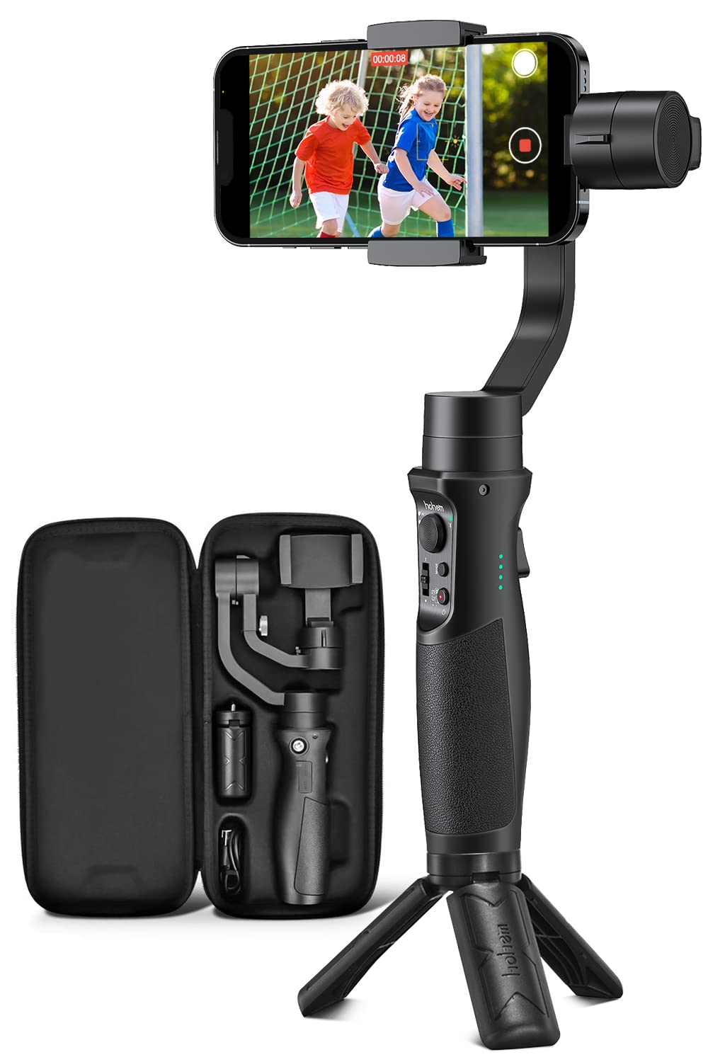Hohem iSteady Mobile+ 3-Axis Handheld Gimbal Stabilizer for iPhone & Android – Black (ISMP01B) – Safqqa Egypt