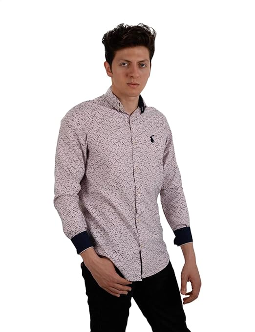 White Rabbit Men's Printed Long-Sleeve Shirt with Side Logo