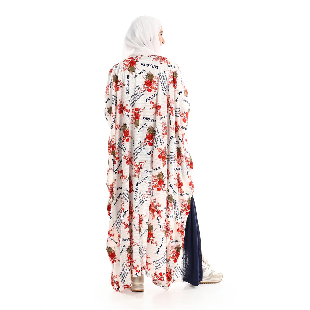 JAMILA Short Sleeves Slip On Self Printed Cardigan,Ideal for layering over tops, dresses, or casual outfits.