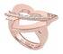 Guess UBR79042-56 Stainless Steel Stone Heart Shaped Ring for Women - Rose Gold