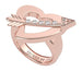 Guess UBR79042-56 Stainless Steel Stone Heart Shaped Ring for Women - Rose Gold - Safqqa
