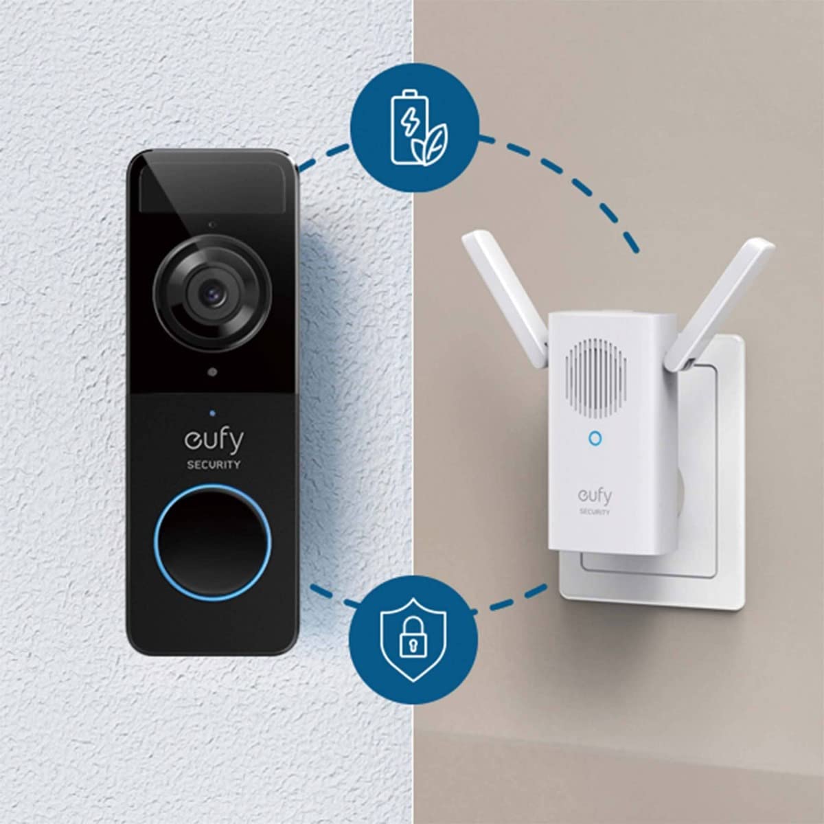 eufy Security Video Doorbell (Battery-Powered) with Chime – 1080p, 120-Day Batter