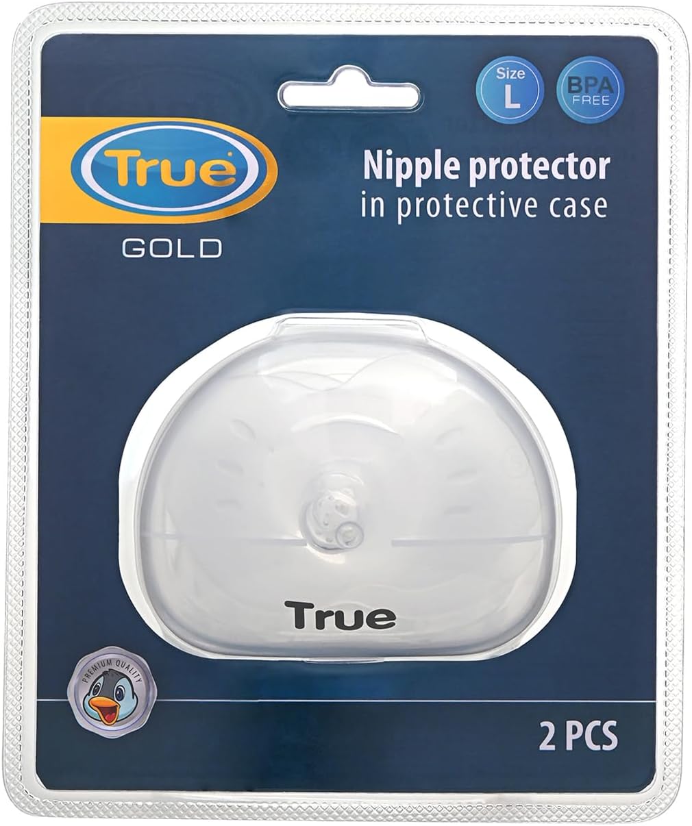 واقي حلمات من السيليكون من ترو تربنز – الحجم الكبير (L) مصمم لتوفير الراحة والحماية للأمهات أثناء الرضاعة. مصنوع من سيليكون ناعم من الدرجة الطبية، يحمي الحلمات المؤلمة أو المتشققة مع السماح للطفل بالرضاعة الطبيعية بسهولة