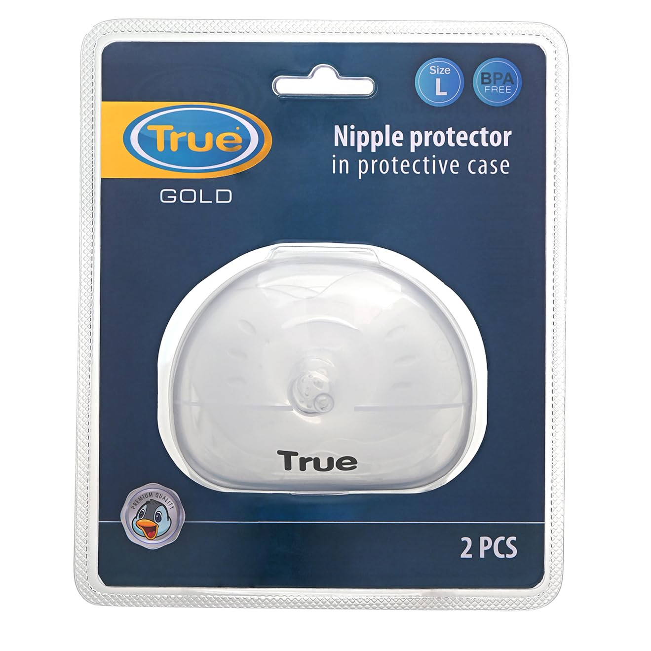 واقي حلمات من السيليكون من ترو تربنز – الحجم الكبير (L) مصمم لتوفير الراحة والحماية للأمهات أثناء الرضاعة. مصنوع من سيليكون ناعم من الدرجة الطبية، يحمي الحلمات المؤلمة أو المتشققة مع السماح للطفل بالرضاعة الطبيعية بسهولة