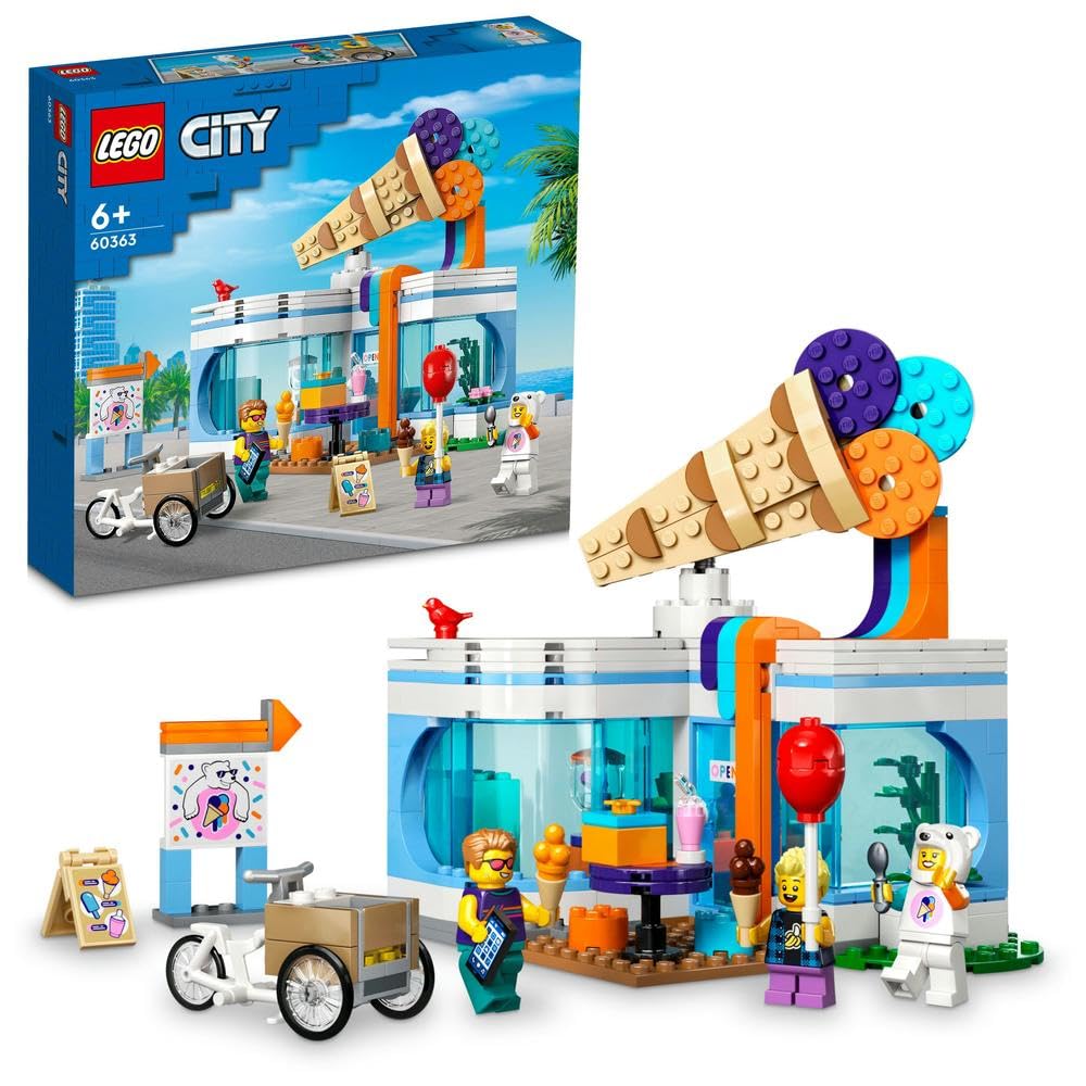 LEGO City Ice-Cream Shop Set with Toy Cart – Fun Building Playset for Kids