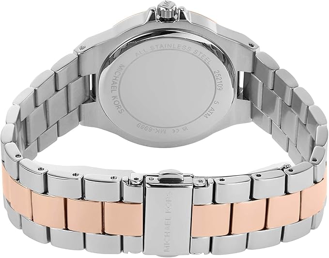 Michael Kors Lennox Three-Hand Stainless Steel Watch, Rose/Silver, One Size, MK6989 - Lennox Three Hand Stainless Steel Watch, womens