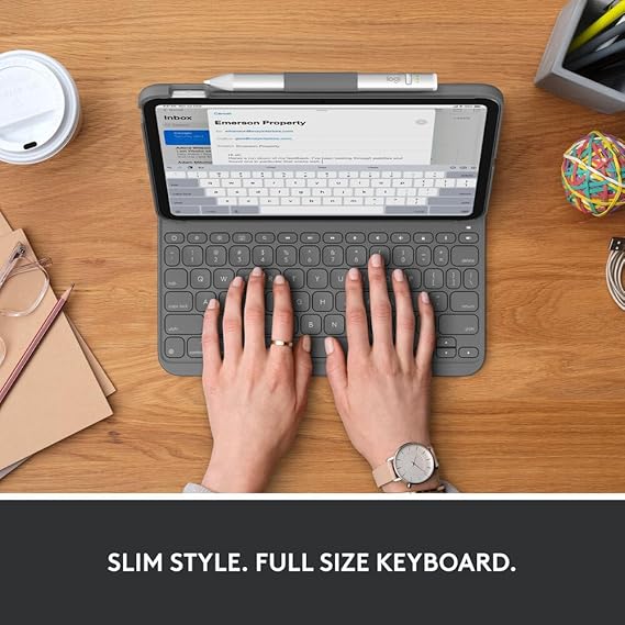 غطاء لوحة مفاتيح Logitech Slim Folio للـ iPad (الجيل 10 و A16) | بلوتوث + لوحة عربية – Safqqa Egypt