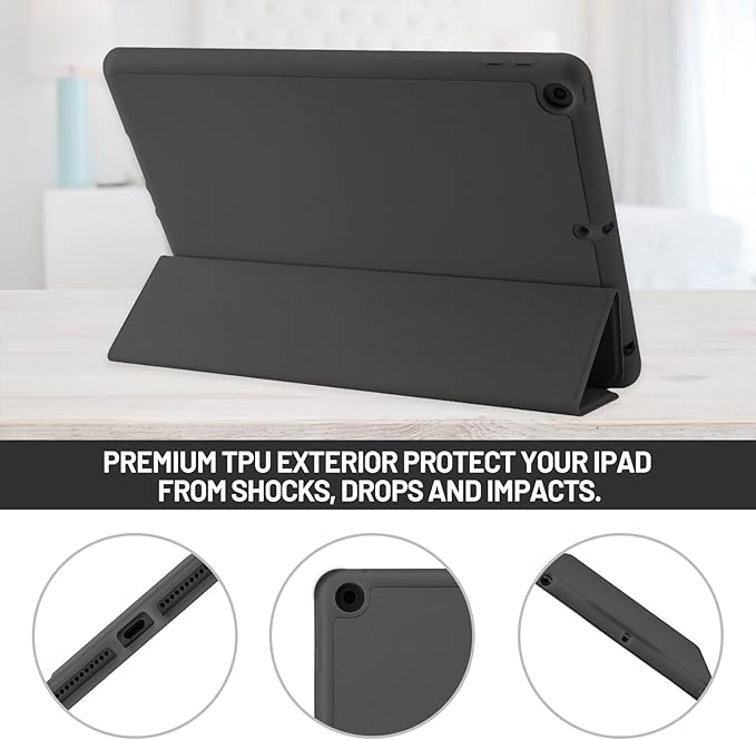 Palkitsee iPad 10.2 Case 9th 8th 7th Gen Black with Pen Holder