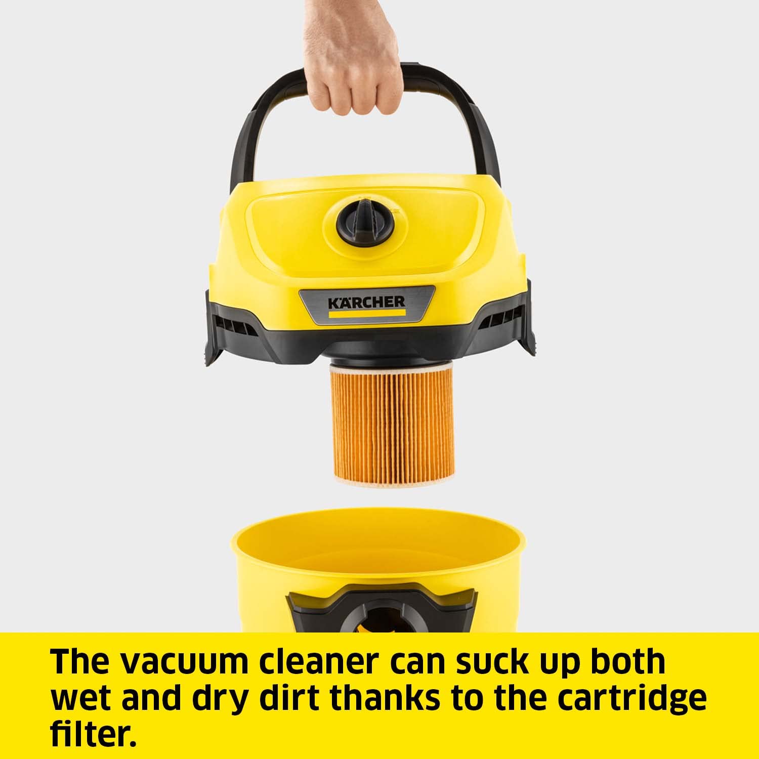 Kärcher Wet & Dry Vacuum Cleaner WD 3, blower function, power: 1000w, plastic container: 17L, suction hose: 2m, incl. cartridge filter, floor and crevice nozzle – Safqqa Egypt