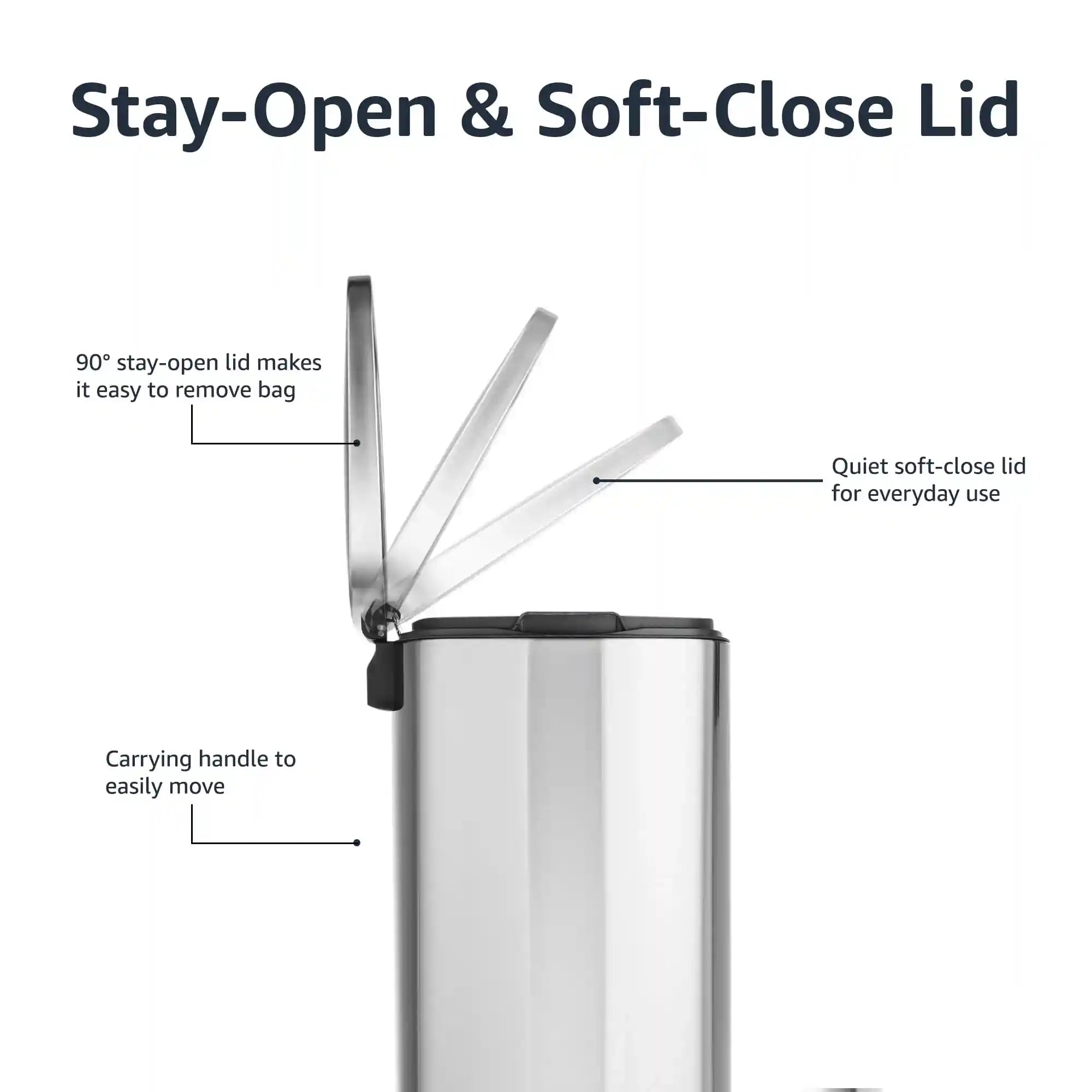 سلة مطبخ مستطيلة الشكل مع دواسة قضيب ستيل  ( يوجد بيه خبطة )