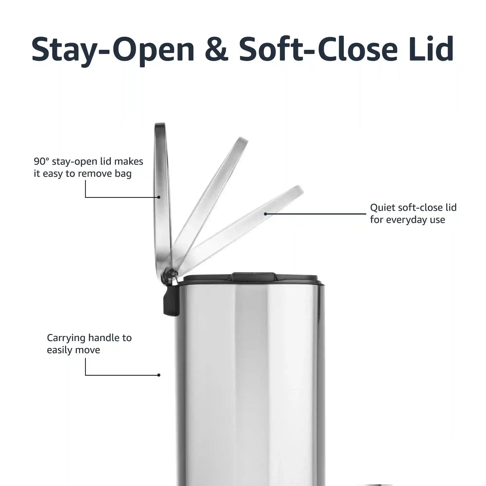 سلة مطبخ مستطيلة الشكل مع دواسة قضيب ستيل  ( يوجد بيه خبطة )