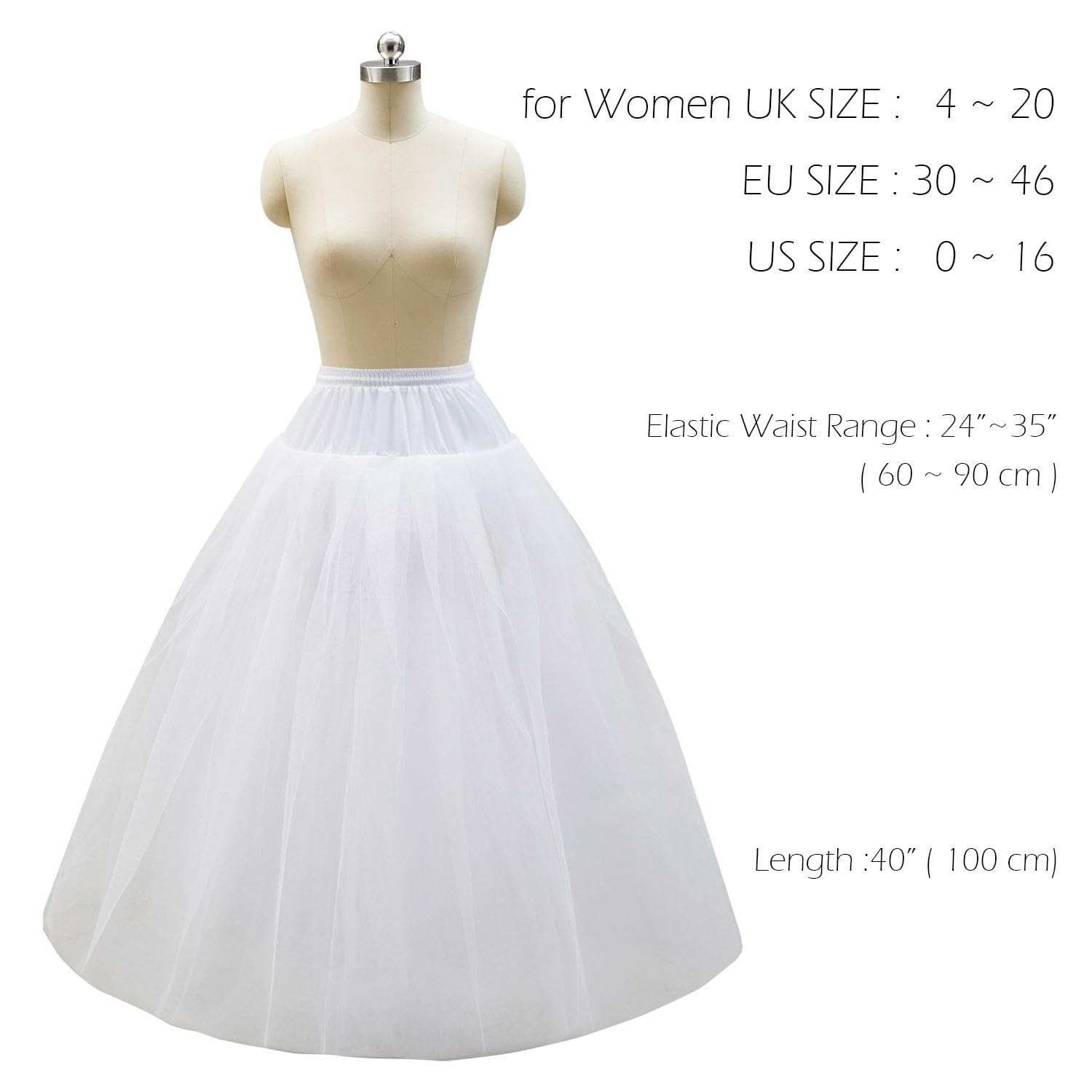 Aprildress Women’s Tulle Underskirt – Elegant & Full Look