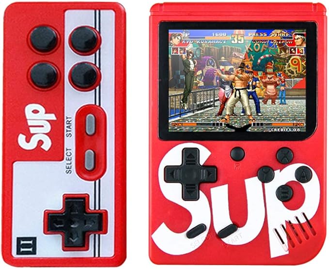 Sup Retro Gaming Console Classic USB Rechargeable Handheld Red