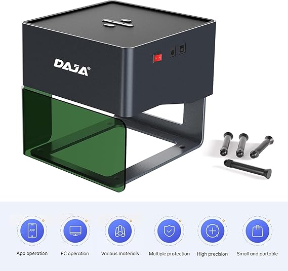 ماكينة نقش ليزر DAJA DJ6 المحمولة – مساحة 80×80 مم