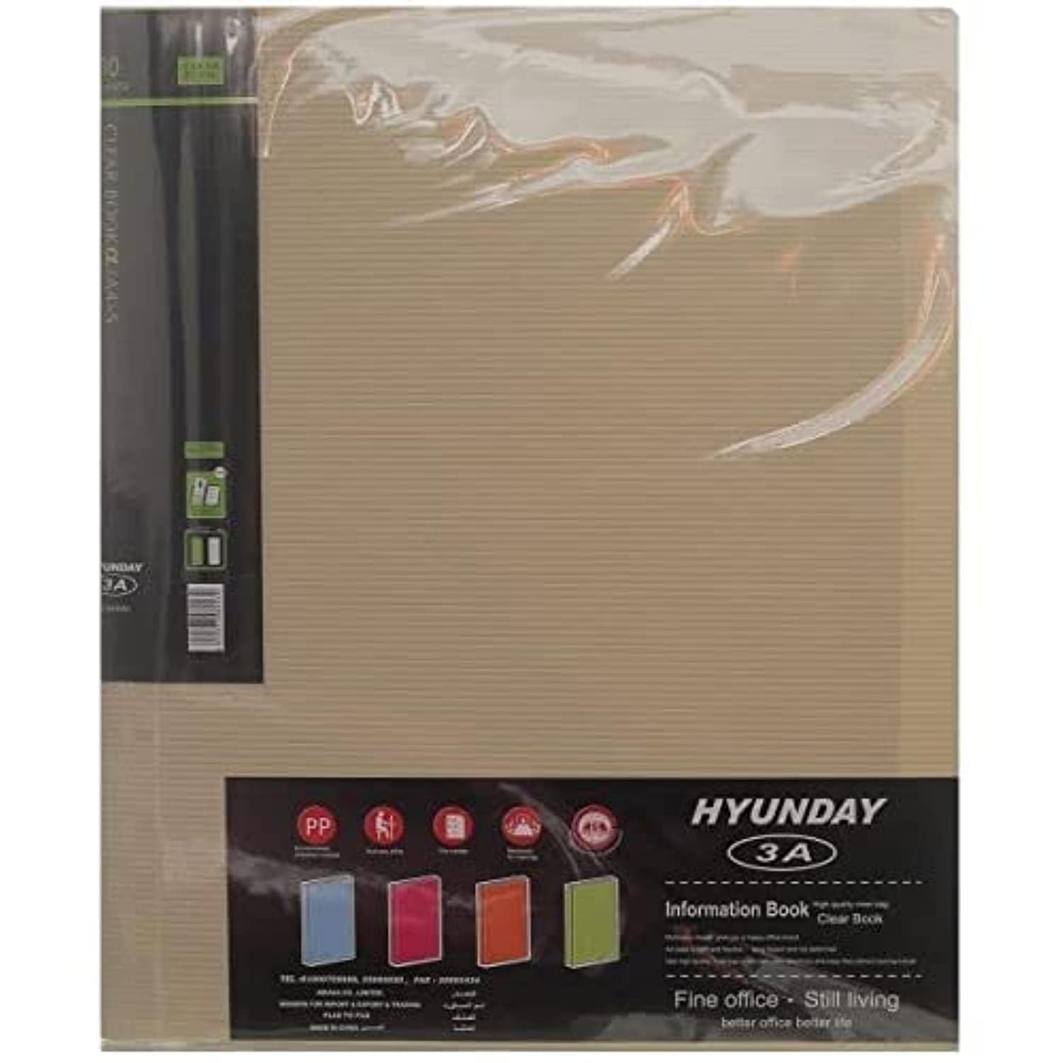 Nunubee Hyunday DG-8330A4 Office Clear Book with 30 Pockets - Assorted Colors