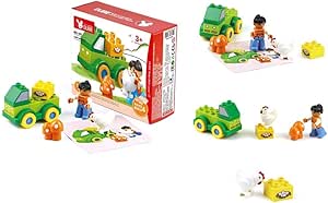 BrickLand Large Brick Building Set, 11PCS - Cute Little Hen Truck Toy Set (Green) | Item No. 101