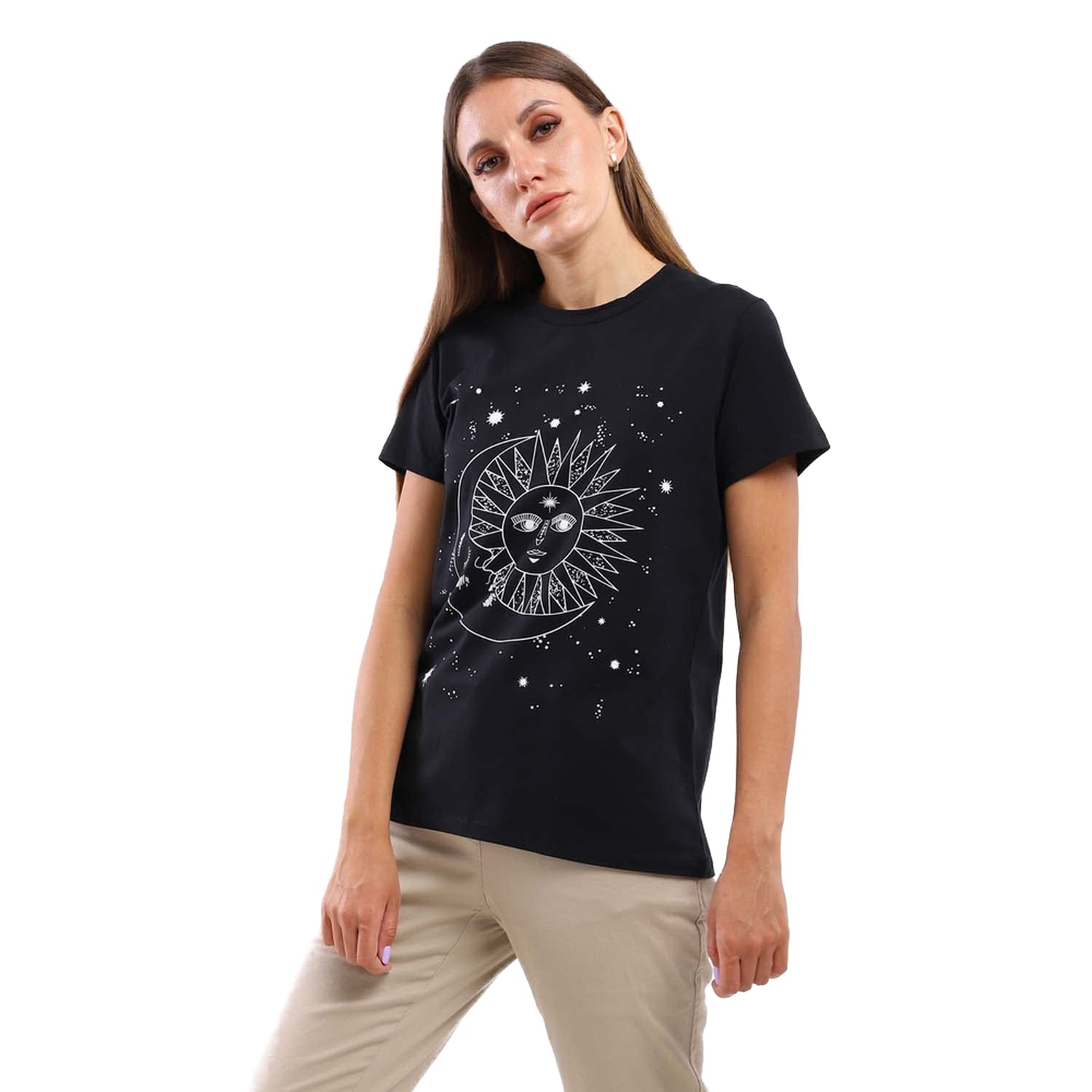 تيشيرت ESLA المطبوع للنساء قطعة أنيقة ومريحة لأي خزانة ملابس كاجوال. مصنوع من قماش ناعم وقابل للتنفس ليضمن الراحة طوال اليوم 