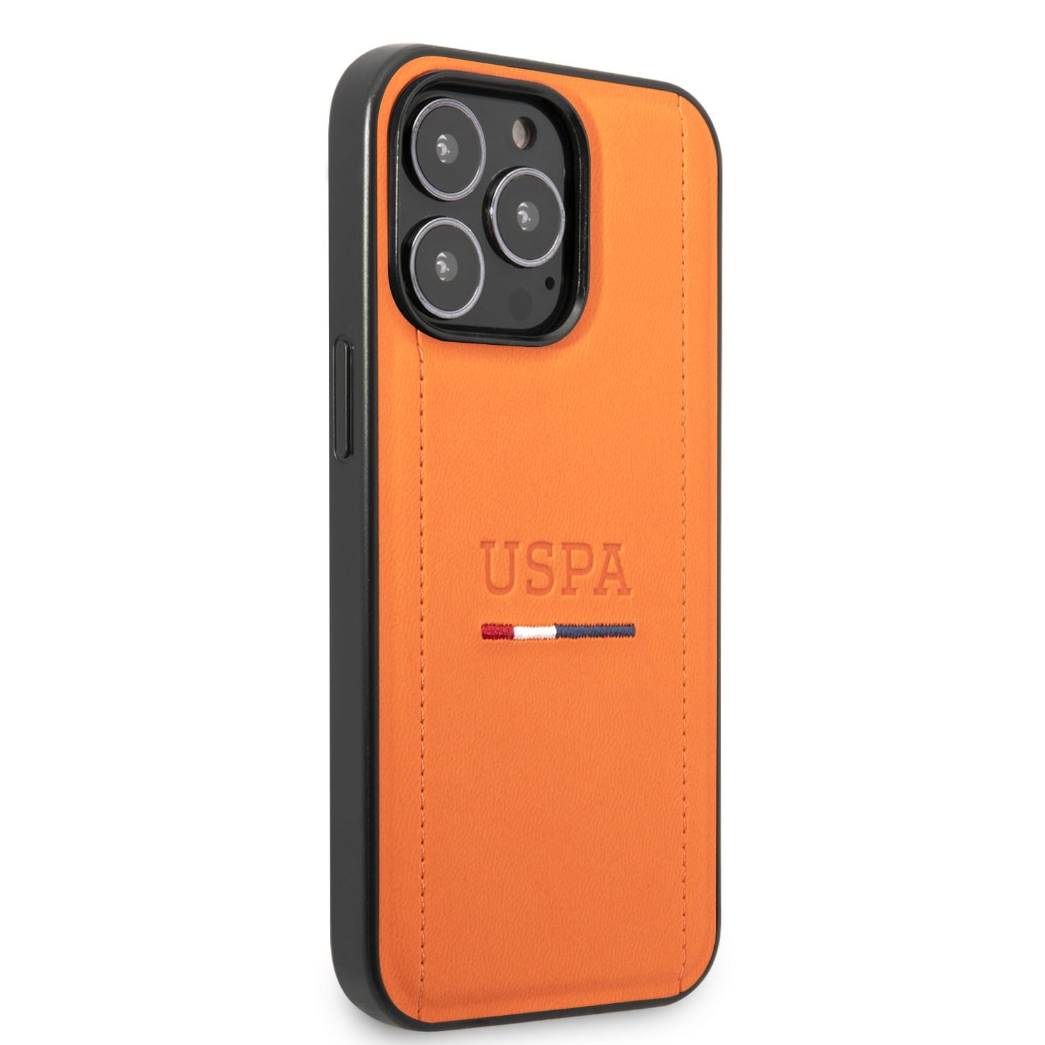 CG MOBILE USPA PU Leather Case With Tricolor Stitches & Initials Full Protection/Lightweight/Stylish/Anti-Drop Protection/Shock-Absorption Compatible With iPhone 14 Pro Max 6.7