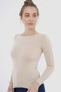 CARINA Women's Long Sleeve Microfiber Top - Beige