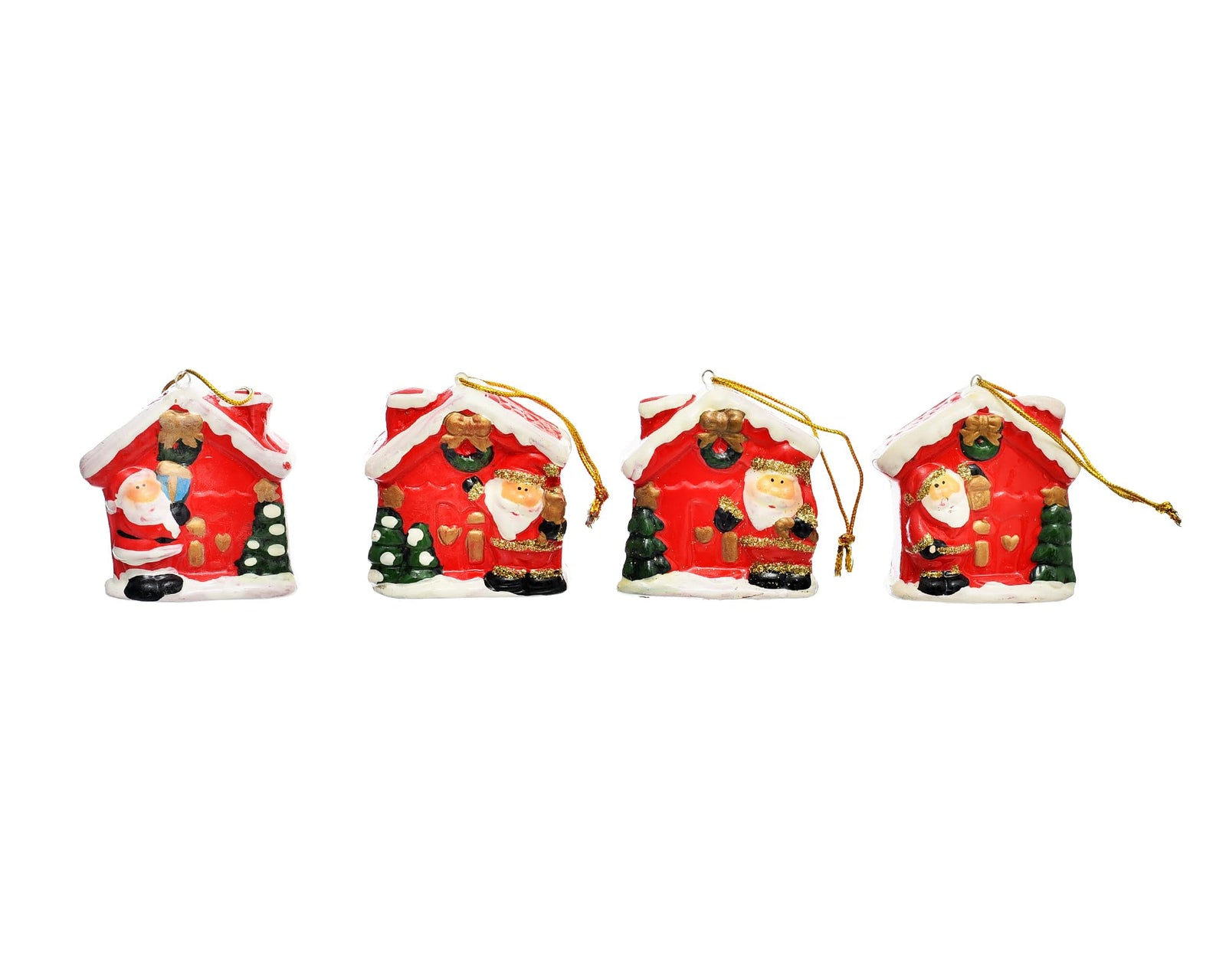 Generic Pottery Christmas Tree Ornaments With Old Man House Shaped For Christmas Festival Party - Safqqa