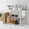 Digital Shoppy Kitchen Countertop Organizer, White, 40 x 21 cm Storage Rack for Kitchen Essentials