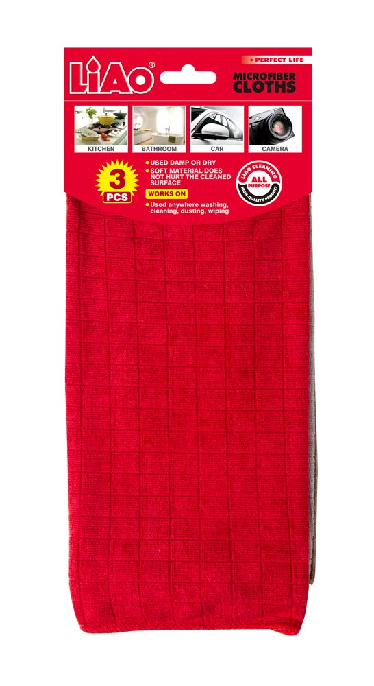 LiAo OCN-049 3 Pieces Microfiber Cloths for Kitchen Use