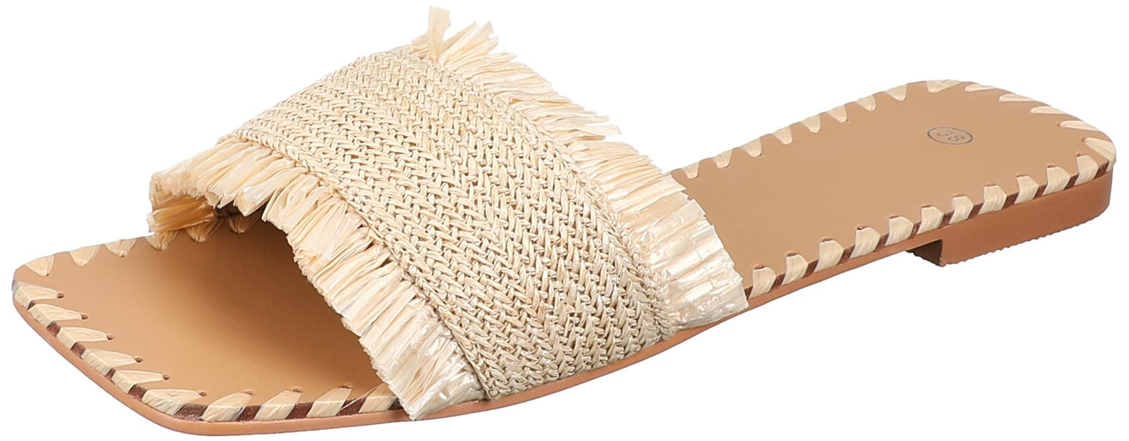 Pixi Straw Detail Strap Flat Slippers for Women – Comfortable & Stylish