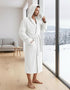 NY Threads Men's Hooded Fleece Bathrobe White