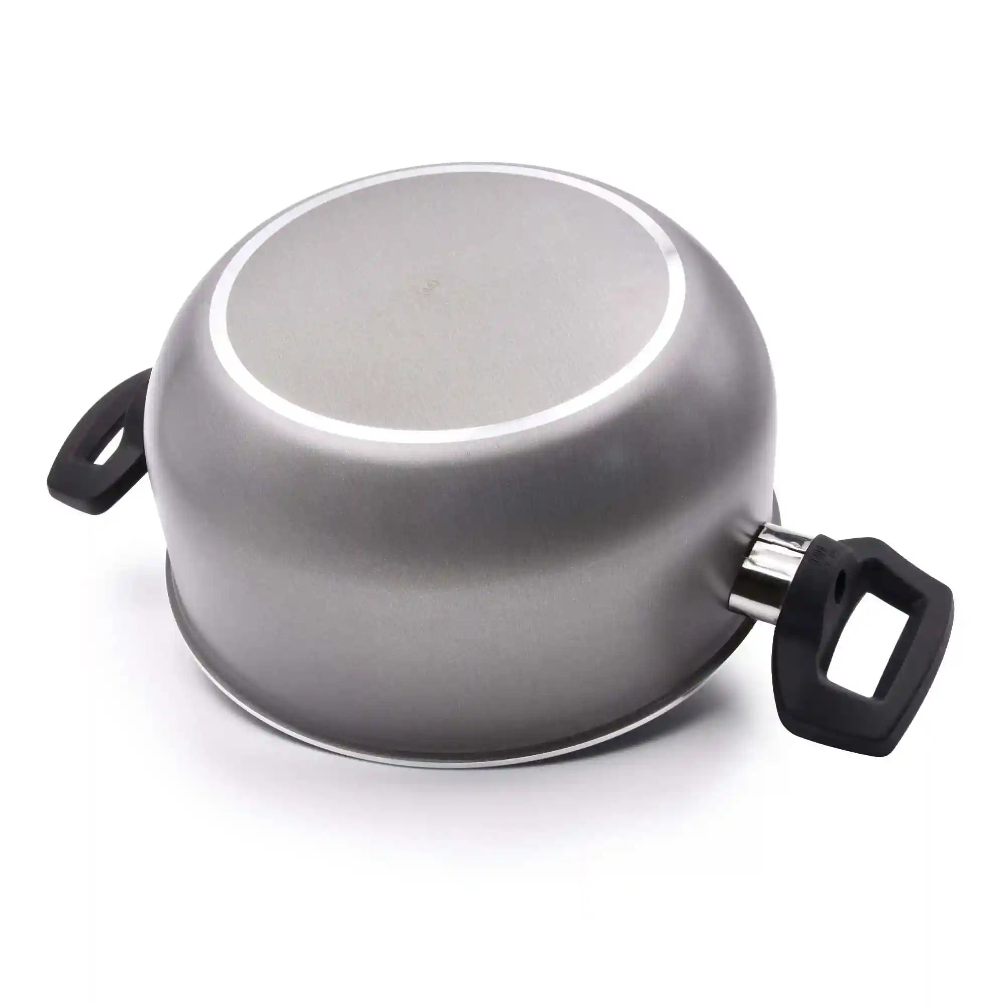 Celar Aluminium Bakelite Soft Touch Fitting Pot, 16 cm Diameter, Grey, Non-stick, Made In Portugal