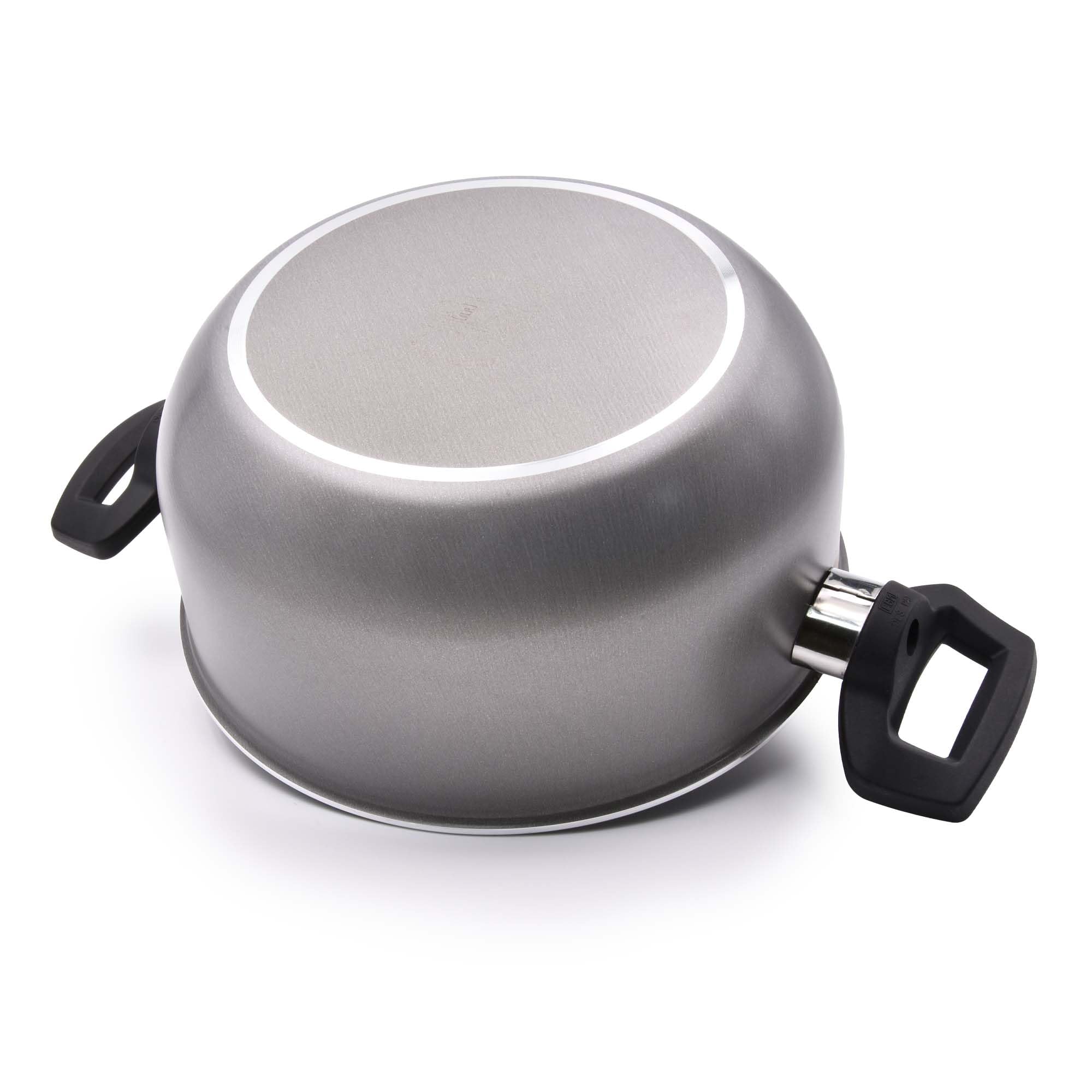 Celar Aluminium Bakelite Soft Touch Fitting Pot, 20 cm Diameter, Grey, Non-stick, Made In Portugal,