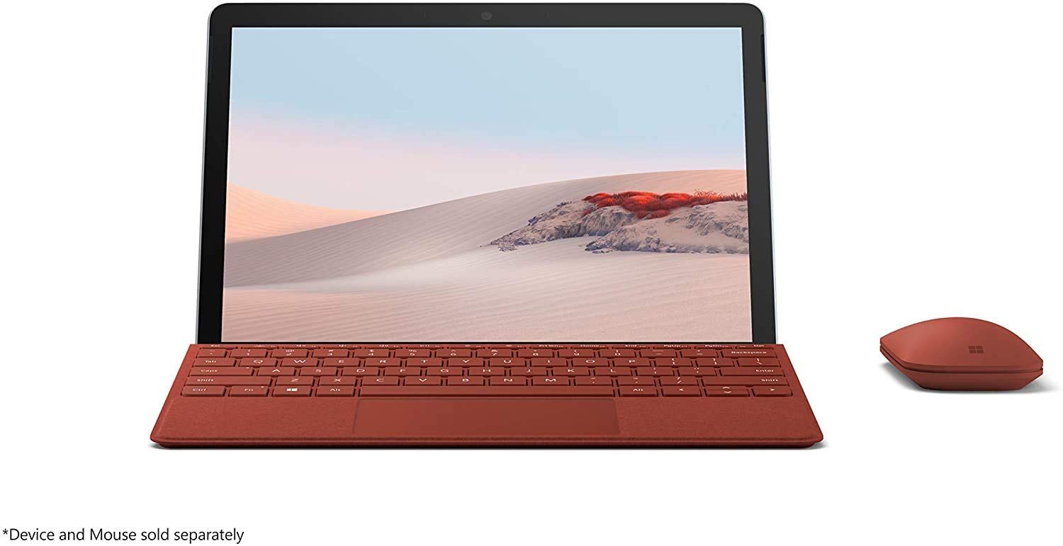 غطاء لوحة مفاتيح Microsoft Surface GO Signature Type مع لوحة مفاتيح، لوحة مفاتيح إنجليزية وعربية، لون أحمر الخشخاش - [KCS-00097]