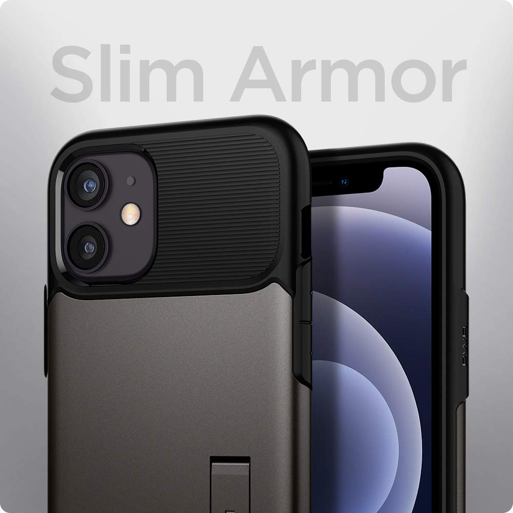 SPIGEN SLIM ARMOR CASE FOR IPHONE 12 MINI - BLACK & GREY