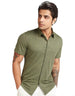 Splash Basic Short Sleeves Solid Regular-Fit Shirt for Men - Safqqa