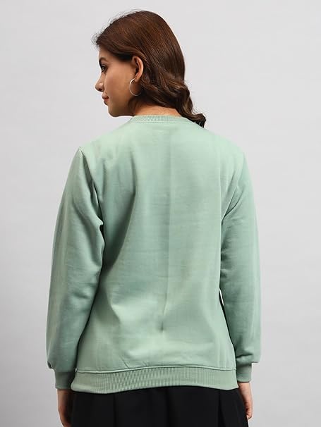 Styleville.in Women Sweatshirt Mint Green Soft Casual Warm Wear – Safqqa Egypt