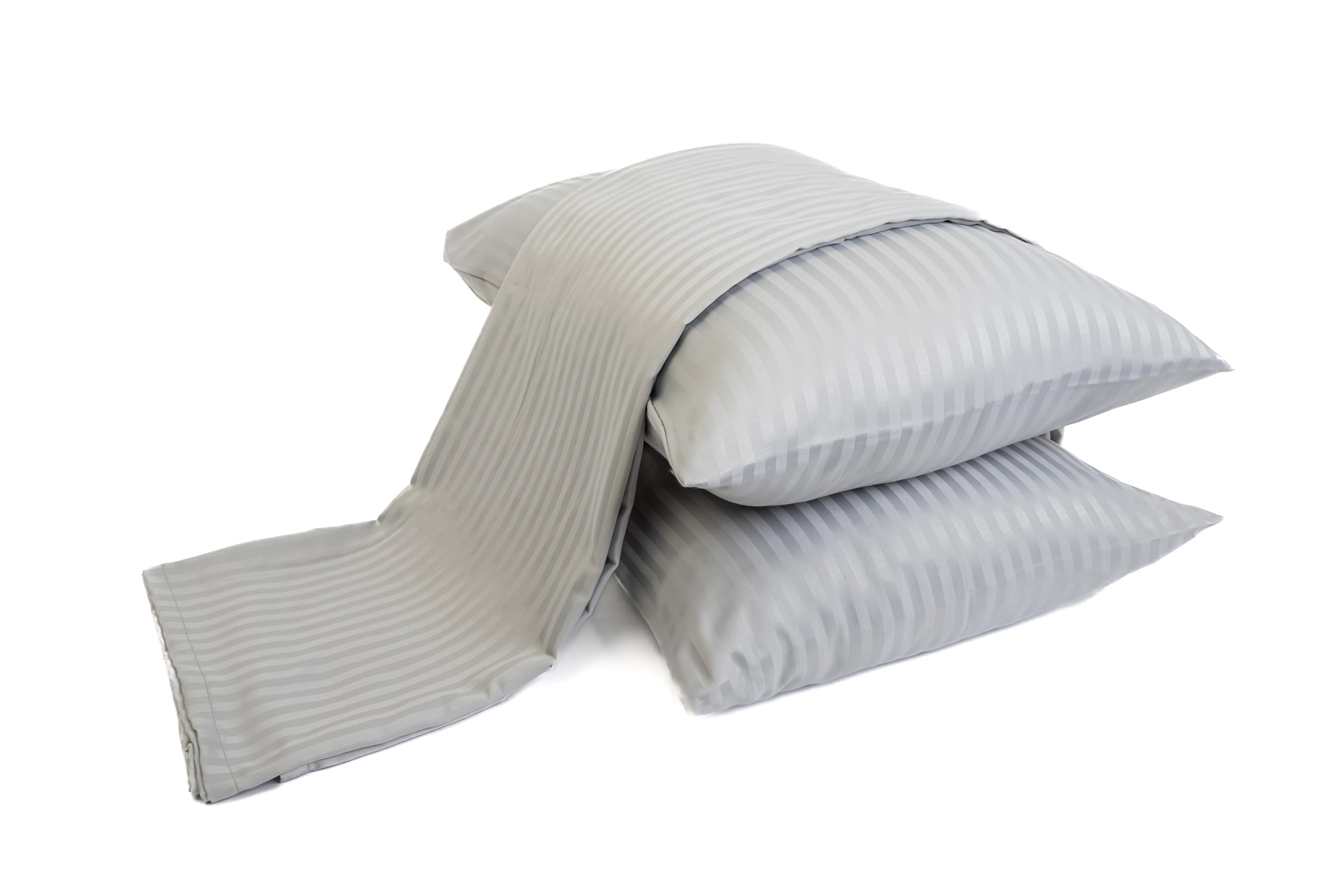Home of Linen Striped Flat Sheet Set 1.8x2.4m with 2 Pillowcases Premium Bedding Set – Safqqa Egypt