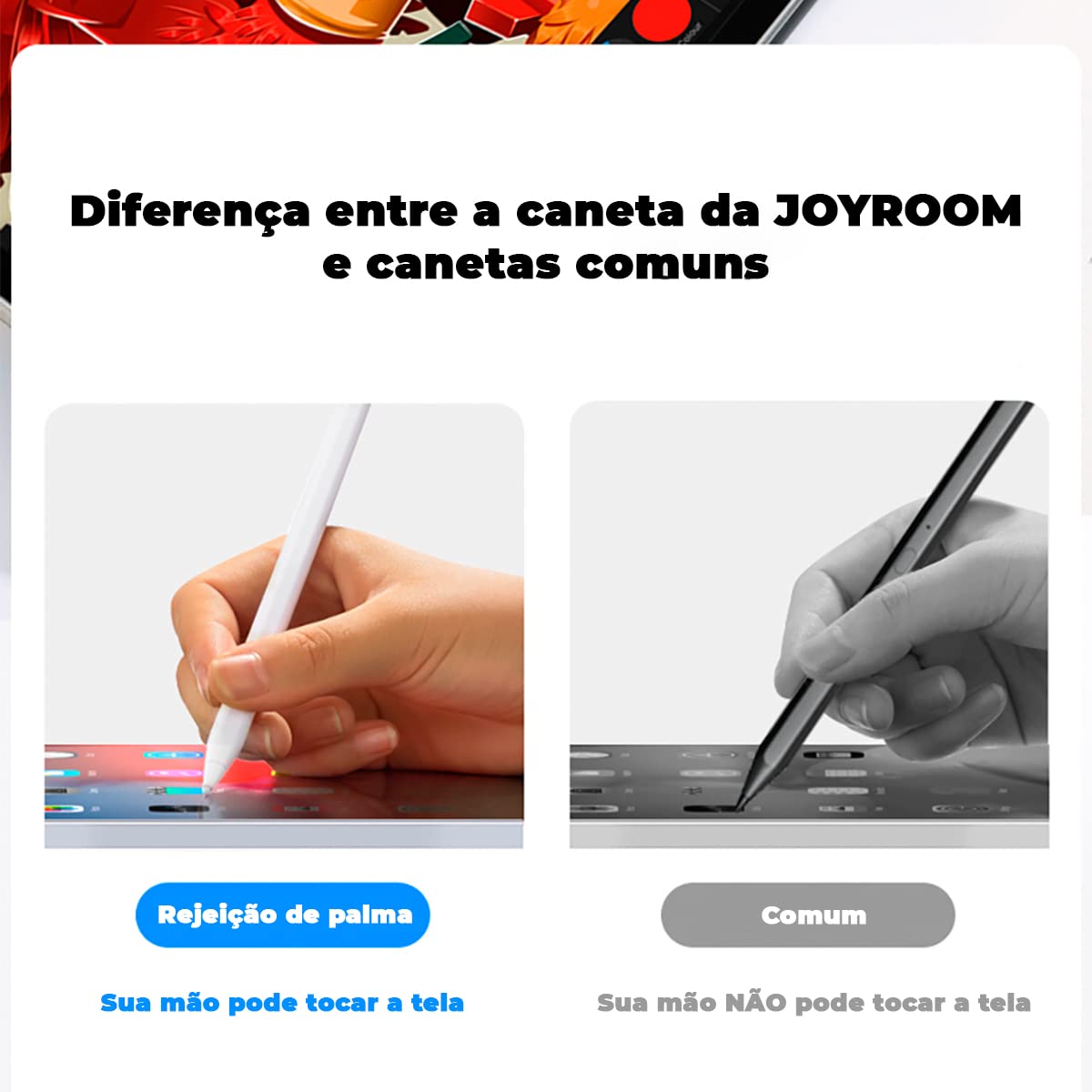 حامل قلم ستايلس مزدوج الوضع النشط Joyroom JR-K12 (أسود)