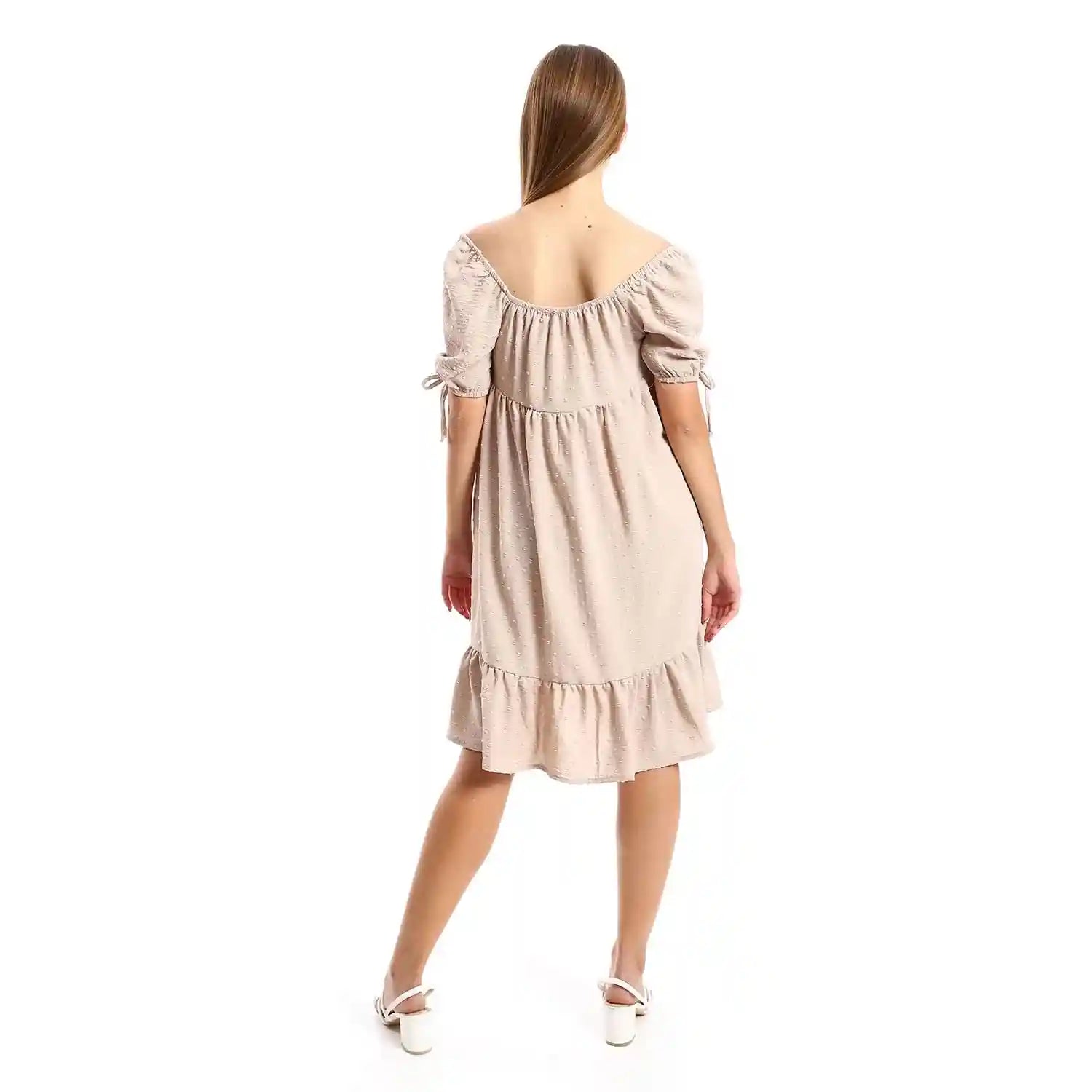 JAMILA Women Self Stitched Square Collar Tiered Tunic TUNIC - Safqqa Egypt