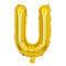 Foil Large Letter U Shaped Shiny Balloon Can Fills With Air Or Helium High Quality Materials Specially Made For Birthday Party Decoration 16 Inch - Gold - Safqqa