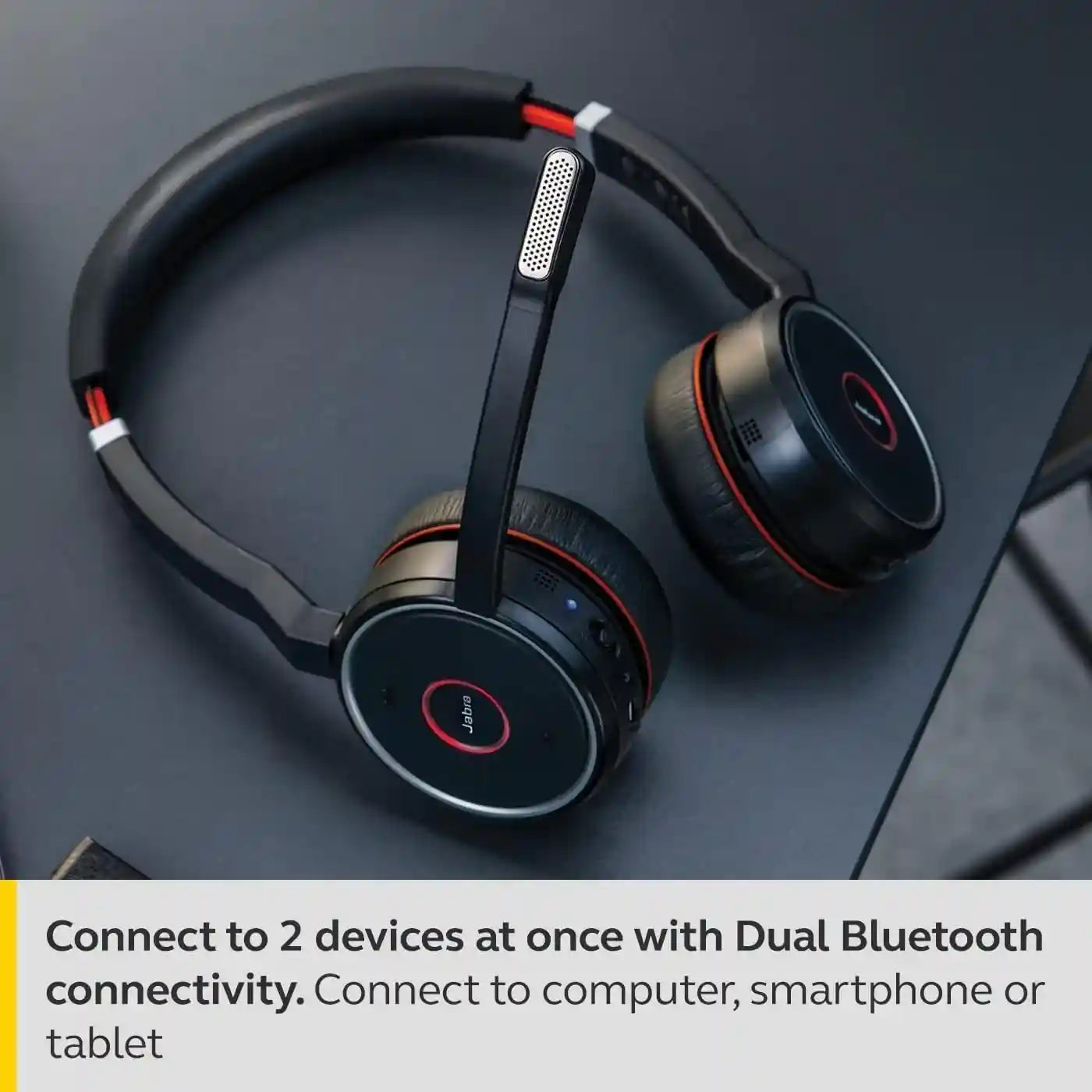 Jabra Evolve 75 MS Wireless Headset, Stereo – Includes Link 370 USB Adapter – Bluetooth Headset with World-Class Speakers, Active Noise-Cancelling Microphone, All Day Battery - Safqqa Egypt