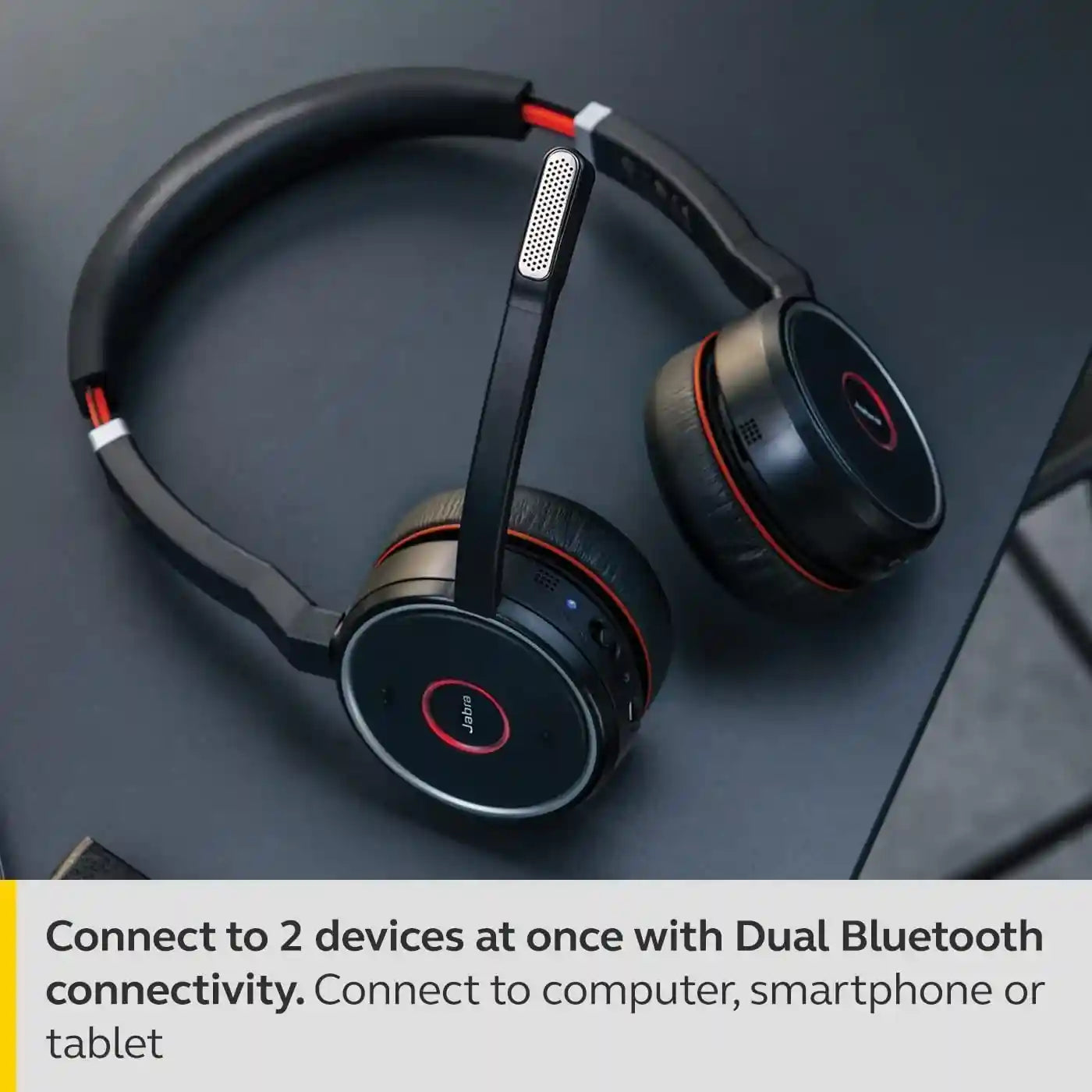 Jabra Evolve 75 MS Wireless Headset, Stereo – Includes Link 370 USB Adapter – Bluetooth Headset with World-Class Speakers, Active Noise-Cancelling Microphone, All Day Battery - Safqqa Egypt