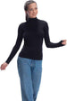 CARINA Women's High Neck Long Sleeve Top - Black - Safqqa Egypt