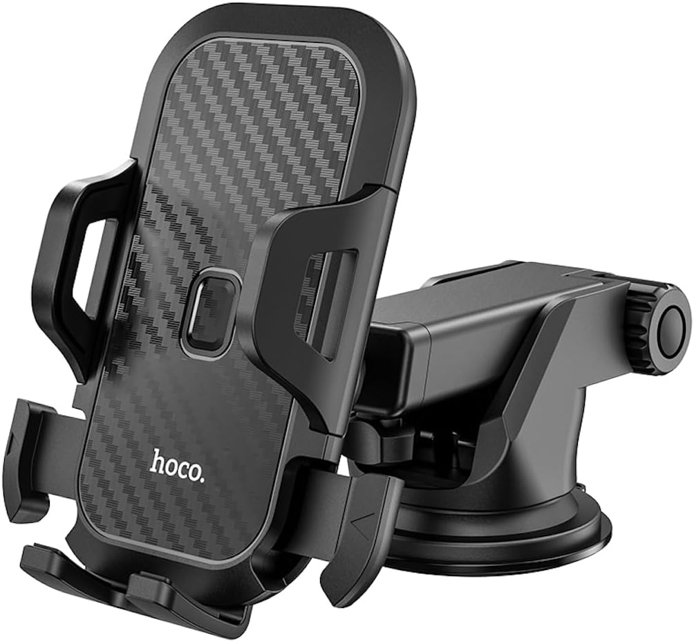 حامل Hoco CA76 Touareg للسيارة، عملي وآمن لتثبيت الهواتف الذكية داخل السيارة. متوافق مع أجهزة iPhone، Samsung، Xiaomi، Oppo، وHuawei، ويسمح بالتحكم بيد واحدة بسهولة أثناء القيادة. – Safqqa Egypt
