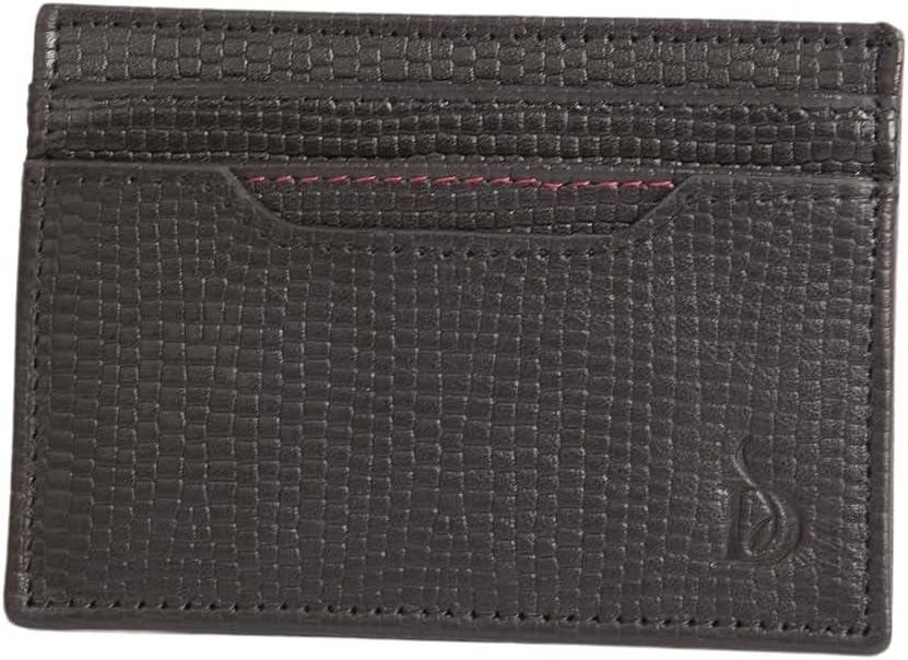 Dalydress Men Genuine Leather Card Holder Money Clip Black