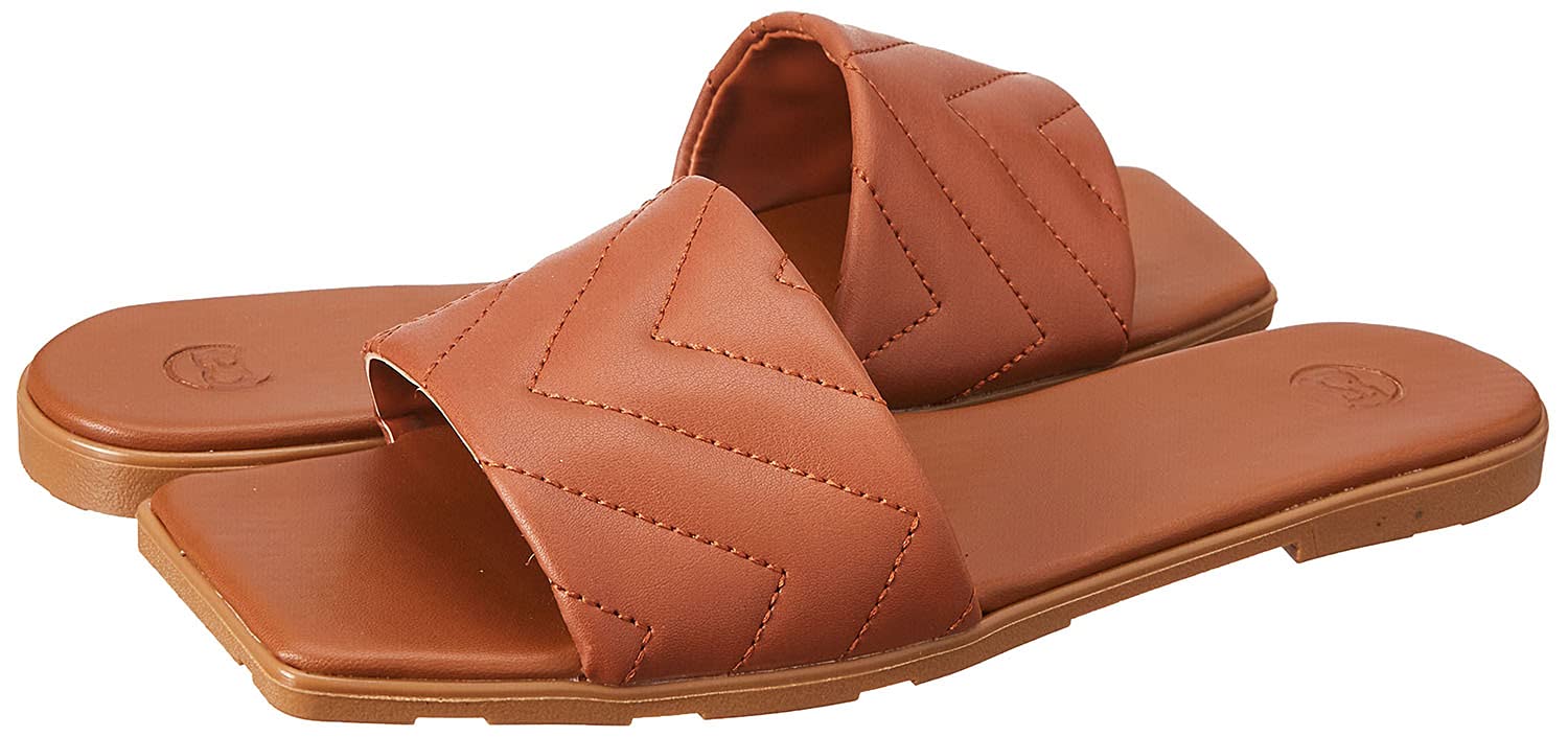 Club Aldo Quilted Square Toe Flat Slides for Women