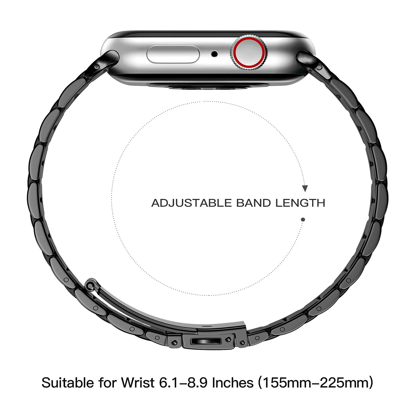 Netolo Metal Straps Compatible with Apple Watch Straps 38mm 40mm 41mm 42mm 44mm 45mm 46mm 49mm, Stainless Steel Business Band Compatible with iWatch Series 10 9 8 7 6 5 4 3 2 1 SE/ SE2 Ultra 2/ Ultra