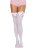 Leg Avenue Women's Satin Bow Accent Thigh Highs - Safqqa