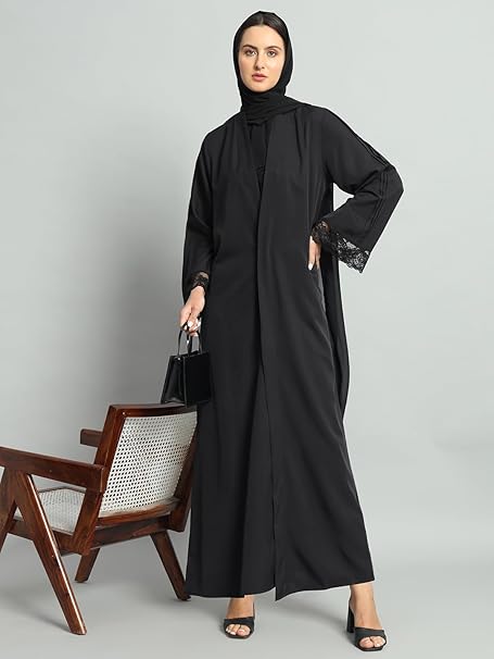 Styleville.in Women Abaya with Hijab Arabic Wear Black – Safqqa Egypt