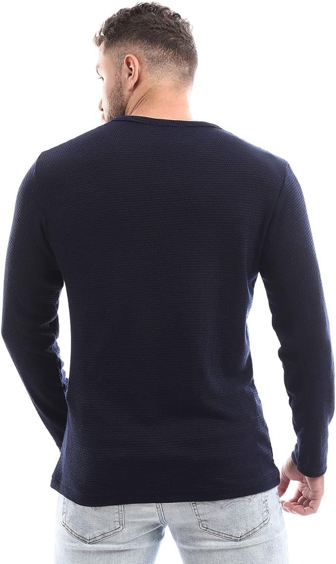 Off Cliff Men’s Plain V-Neck Long Sleeve Casual T-Shirt