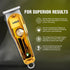 VGR Professional Hair Trimmer, Cordless T-Blade with Multiple Length Controls, USB Fast Charging, Gold