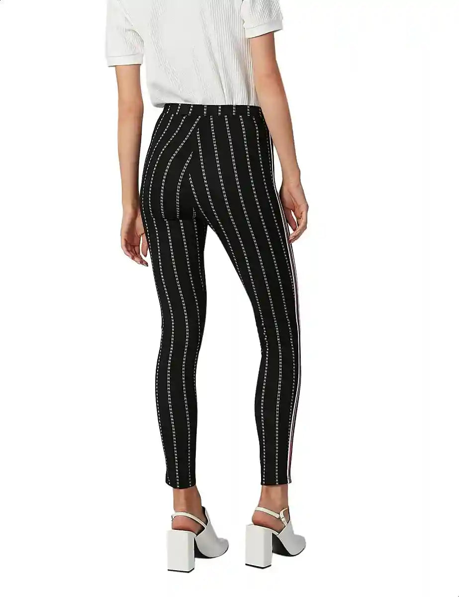 Splash Elastic Waist Contrast Side Stripe Slim-Fit Leggings for Women XS - Safqqa Egypt